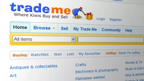 Trade me website file photo