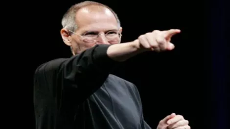 Steve jobs pointing apple