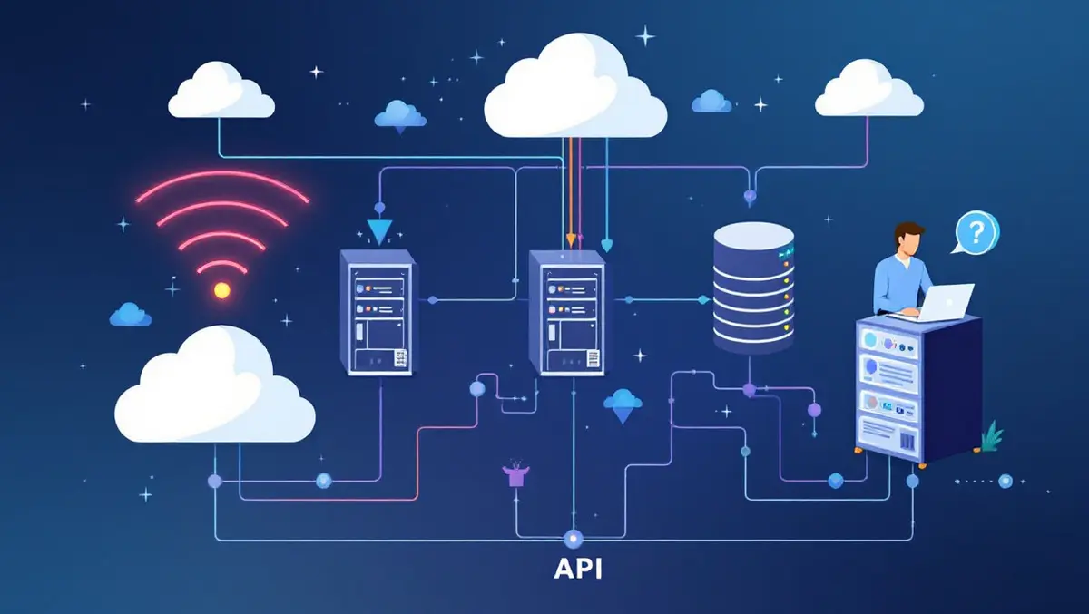 Interconnected cloud servers data streams technical experts api optimization support