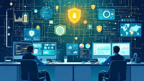 Detailed security operations center analysts monitoring cyber threats defense