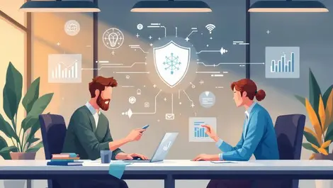 Canadian business leaders modern office ai cybersecurity data analysis