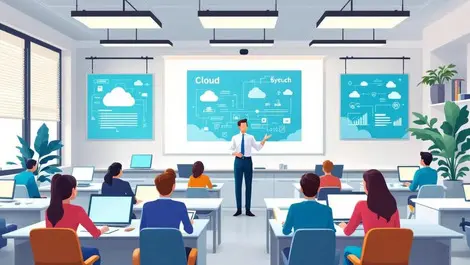 Modern classroom sydney students computers teacher cloud technology it training