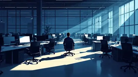 Moody sydney marketing office lone worker amid ai automation