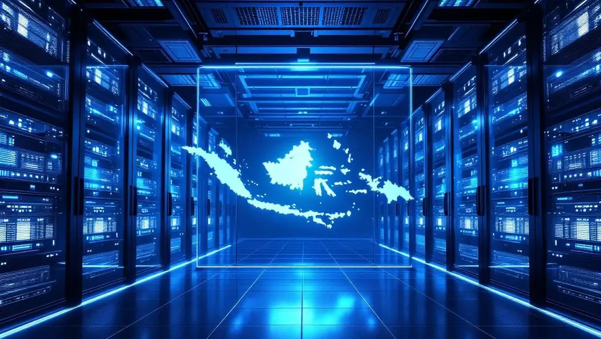 Modern asean datacenter blue lighting malaysia indonesia cloud