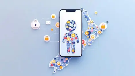 Digital health app nz secure medical icons locks shield vector