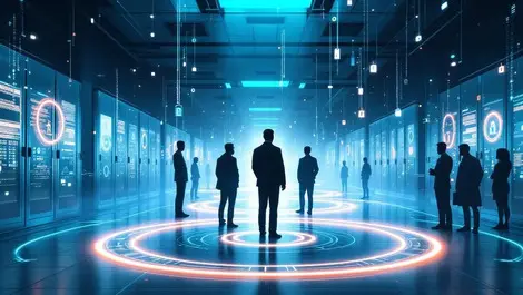 Secure server room ai agents access rings locked and revoked scene