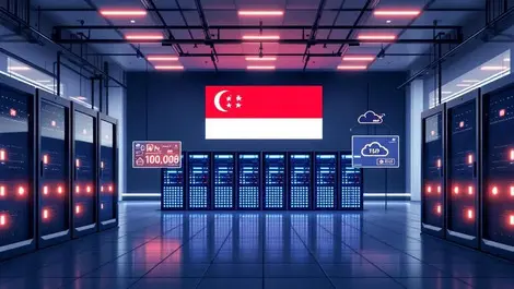 Singapore gov data center interior flag servers cloud secure view